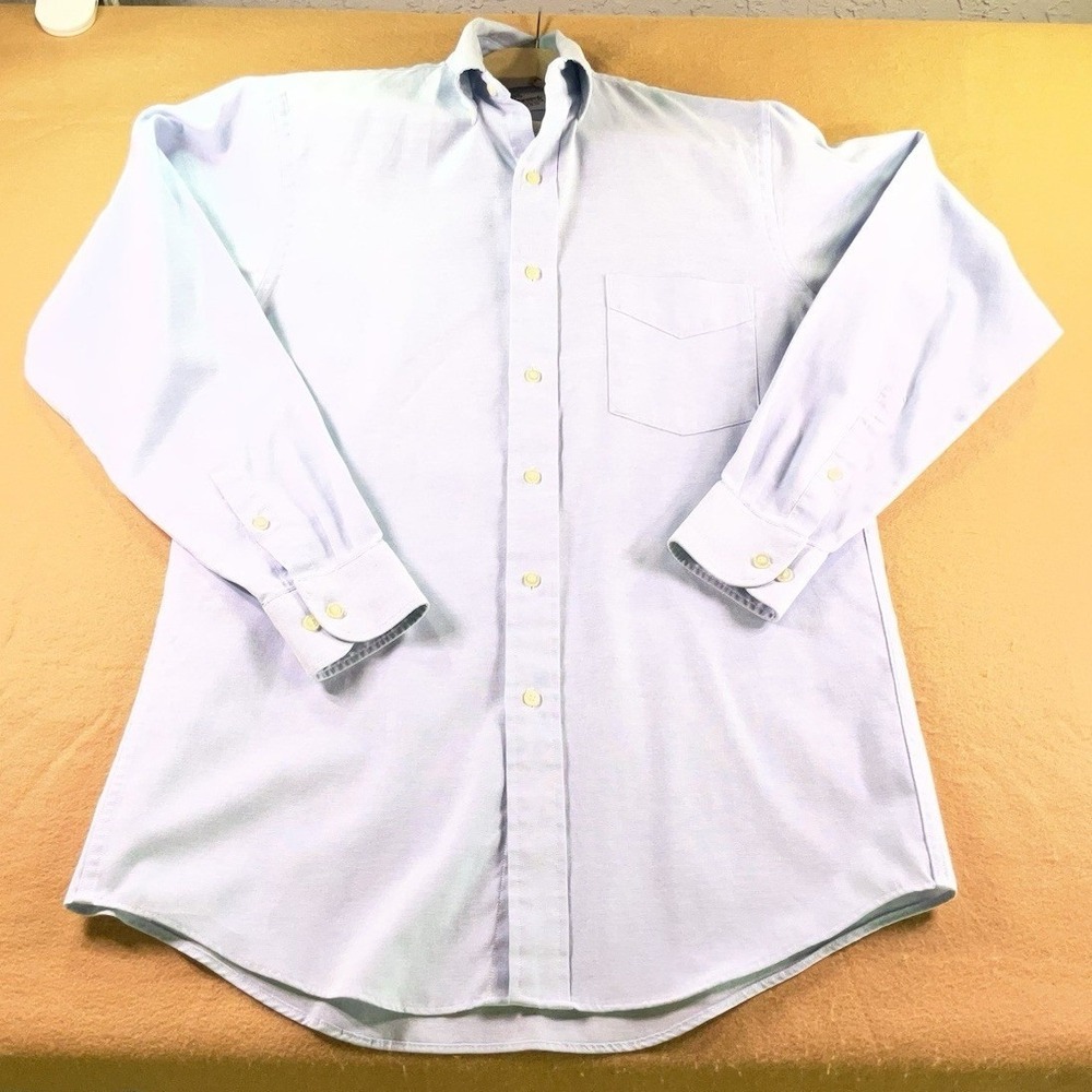 Vintage Sears Roebuck Mens Light Blue Oxford Button Down Shirt 15.5 32/33 Cotton